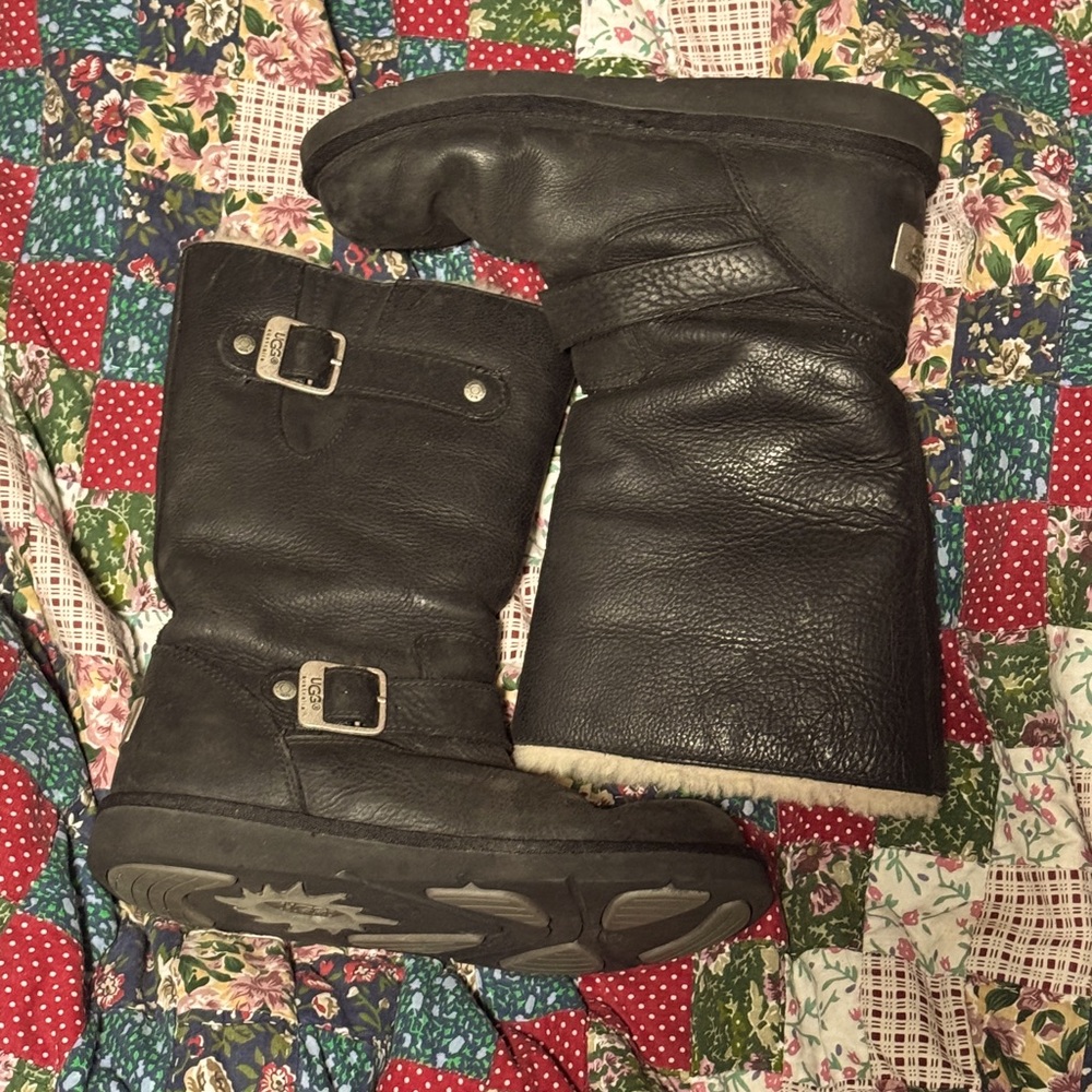 Black Ugg Boots with buckles